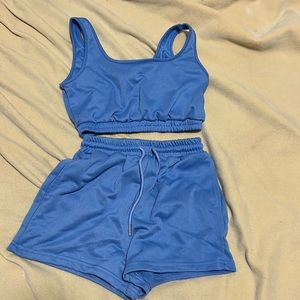 Shein, blue 2 piece set
